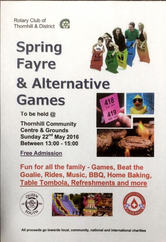 Spring Fayre and Alternative Games 2016 poster