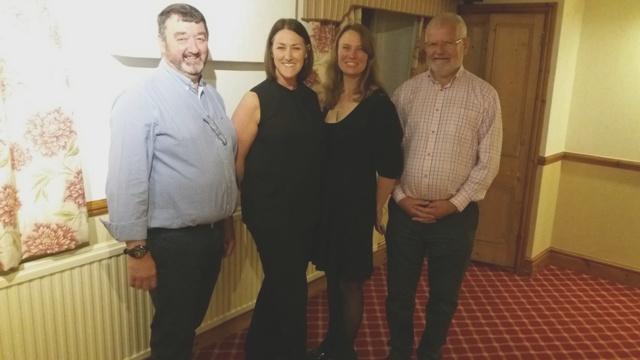 Tracey and Jo with President Robin and speaker finder Gwynfor