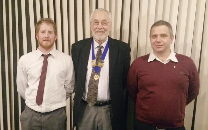 Two full members inducted tonight Matthew McCabe & Danny Hindson, pictured with President Les Manship
