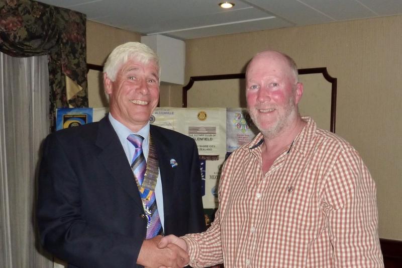 President Mike greets Alan Holland from TWIGS