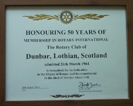 50 years of Rotary in Dunbar