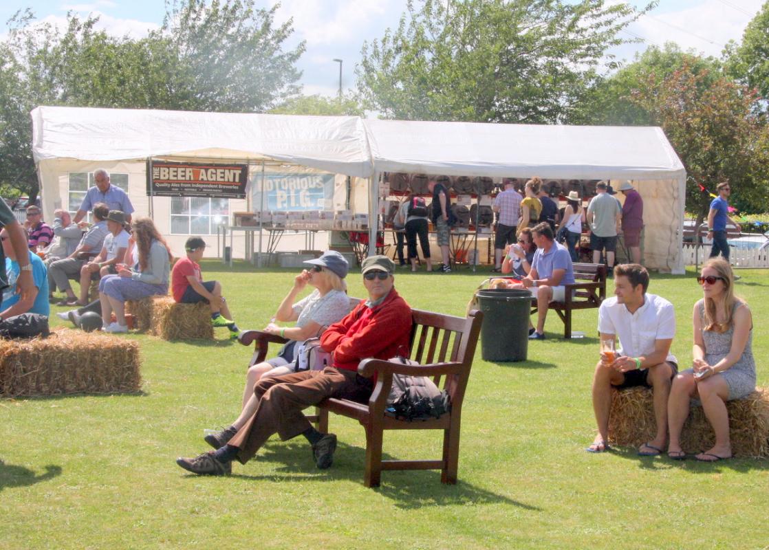 Beer tent and spectators enjoying the day in 2017