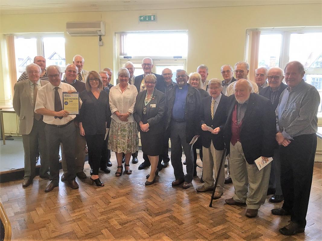 DG Beryl Cotton with Members of Nantwich Rotary Club 1st August 2017