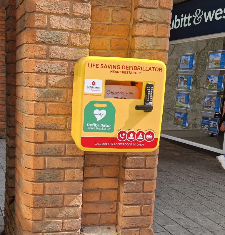 The aim - to provide a secure defibrillator in the town.