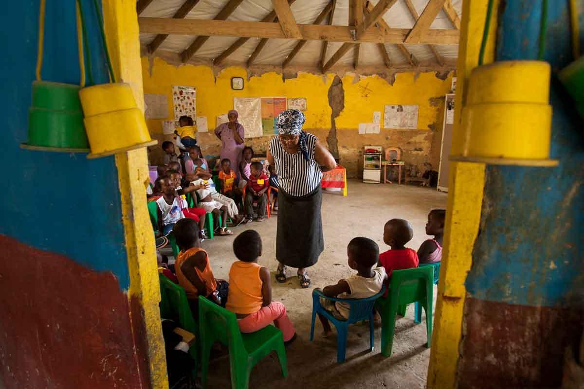 African Children in village school