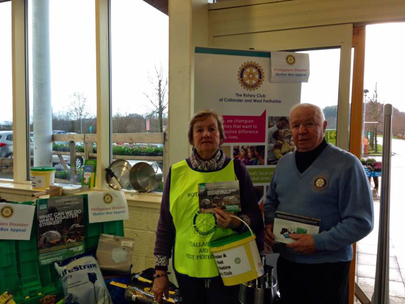 Jen Shearer and Ken Roberts collecting at Dobbies, Stirling