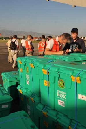 Rotary Shelter bboxes arriving in Haiti this week.