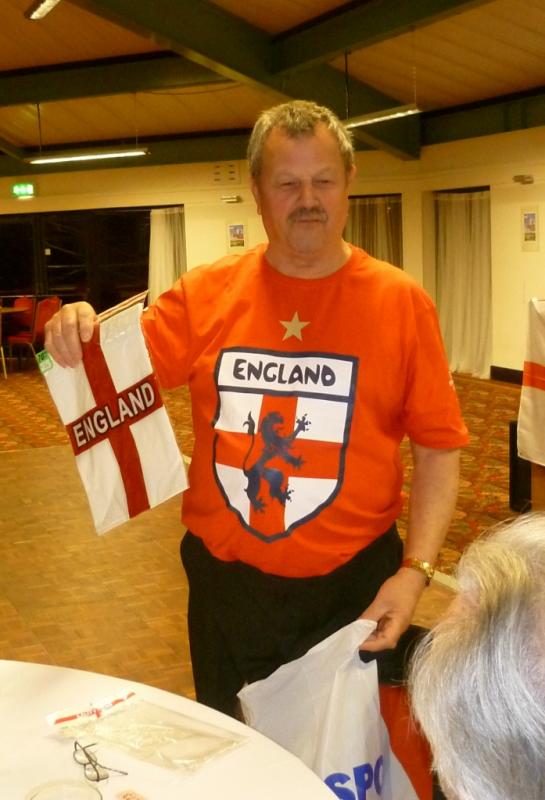 Our Secretary Barry Collett entering into the spirit of St George