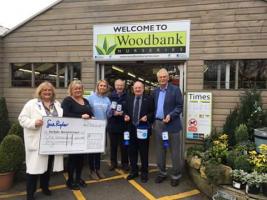 Great day today when we were able to hand over a cheque for £1000 to Manorlands hospice after our collection at Woodbank Garden Centre just before Christmas