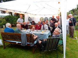 The meal is rarely frugal and this year was no exception, with a super meal provided by David and Claire in their lovely garden