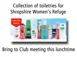 Bring in your donations of toiletries for the Refuge