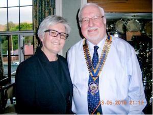 Dame Sue Bruce with Club President Ian Campbell
