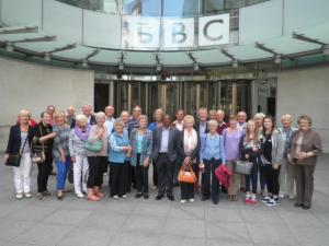 Members, partners and friends outside the BBC