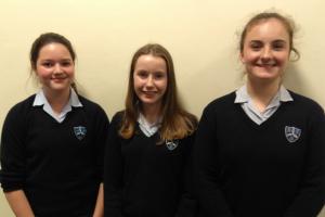 Moreton Hall Intermediate team (l-r) Charlotte Pryce, Grace Naylor and Eloise Bowyer who spoke on ‘Sexism Not Solved Just Changed’