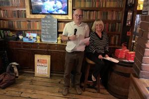 Quiz Master Dave Griggs and assistant Jackie Ridge