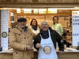 Bill at the Lake Annecy Rotary Christmas stall