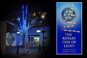 The Rotary Tree of Light outside Linlithgow Library