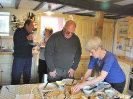 Frugal lunch at Rotarian Clive's home