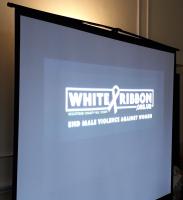 nthea, Chief Executive of White Ribbon UK came to speak to us about this organisation which is growing by the day.  This is the UK campaign to end violence against women.  Founded in 2005 their mission is to end male violence against women, once and for a