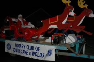  South Cave & Wolds Rotary Sleigh taking Santa round the village