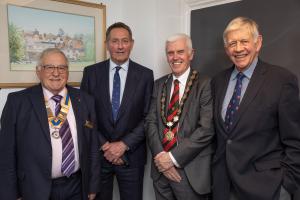 Guests with Peter Watson, Rotary Club of Dunmow President.