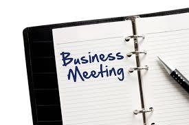 Business Meeting entry in diary