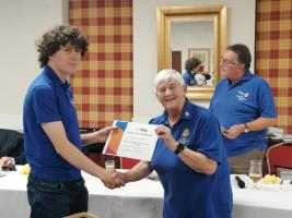 Cameron Redhead receives his certificate