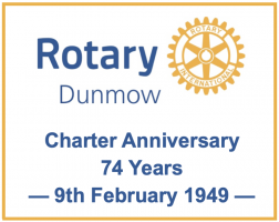Dunmow Rotary Charter Anniversary - 74 years