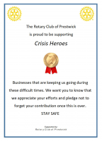 Rotary Club of Prestwick Supports Local Businesses 