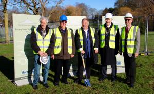 L – R Jack Walter (President Luton), Peter White (President Luton Chiltern),  DG Dave, with the spade, Michael Dolling (President Luton North), Andy Calvert (President Luton Someries)      