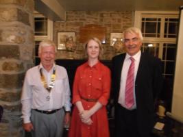 President Bob Ponchaud with Laura Cockett and Barry Bates  of Bridport Arts Centre
