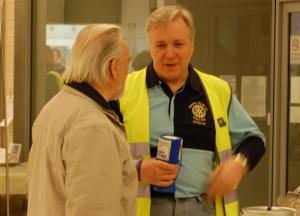 President Elect Greg Hill chats to an interested member of the public