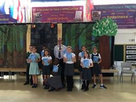 Presentation of Dictionaries to pupils at Micklands School