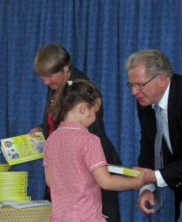 5 and 11 July 2012 - Club presents dictionaries to infant school leavers