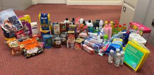 Dundee Rotaract donated this array of provisions to the Dundee Food Insecurity Network