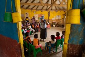 African Children in village school