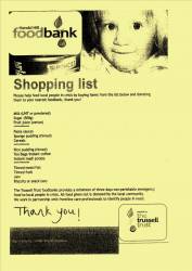 Harold Hill Foodbank Shopping List