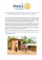 ROTARY FOUNDATION EVENT 23rd April
