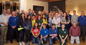 Rotarians and Interactors (young Rotarians) at the end of an evening of fun and games
