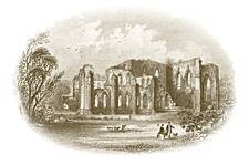 Old engraving of Furness Abbey 
