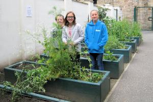 Three of the keen students who ensure the success of the garden