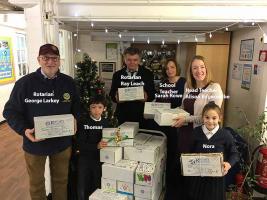 Rotary Shoe Box Collection by Upminster Junior School 2016