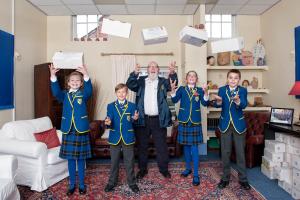 Pupils from St Margaret's Preparatory School in Gosfield collect for the Rotary Shoe Box Scheme.
