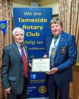 President Andy Williams with Mayor of Tameside Councillor Phillip Fitzpatrick 