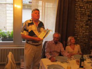 President Ian thanking the Rotary Club of Dieppe for their most warm welcome, excellent meal, hospitality and fellowship.
