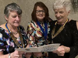 President Barbara welcomes District Governor Elect Kath and St Annes Inner Wheel President Pauline to the 97th Anniversary event.
