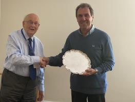 President Norman presents the President's Salver to Bob Mussellwhite, missing is Richard Coghlan who was a joint recipient.