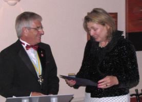 The Countess of Carnarvon receiving the Paul Harris Award