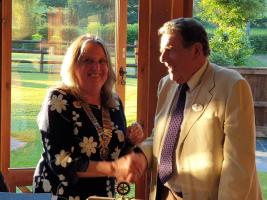 Rotary club handover from Ivan to Christine