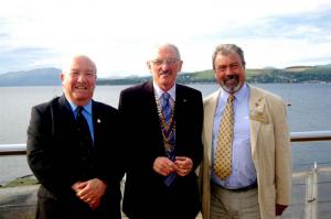 Lt Commdr Brian Searle, President Donald Crawford, Assistant Governor Alex Blair